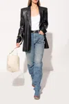 Attico 11am Leather Bucket Bag In Cream