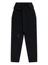 Attico Wrap-effect Belted Trousers In Black