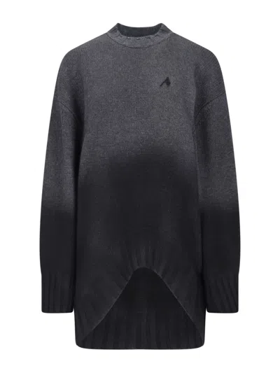 Attico Oversized Round-neck Jumper In Black