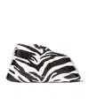 Attico 8.30 Pm Black And White Oversized Clutch In Animal Print