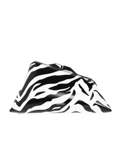 Attico The  8.30pm Animal Printed Clutch Bag In White