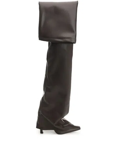 Attico The  95mm Over-the-knee Boots In Brown