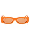 Attico Mini Marfa Rectangular Sunglasses In Orange