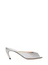 Attico Ada' Rhinestone Embellished Mule In Metallic