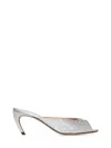 Attico Ada' Rhinestone Embellished Mule In Metallic