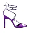 Attico Adele 105 Wraparound Satin Sandals In Purple
