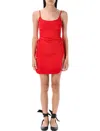 Attico The  Ruched Stretch-jersey Mini Dress In Red