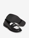 Attico Leather Loafers With Penny Strap Detail In Black