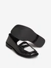 Attico Leather Loafers With Penny Strap Detail In Black