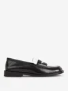 Attico Amanda Logo-debossed Two-tone Leather Loafers In Black & White