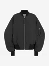 Attico Nylon Bomber Jacket Ribbed Trims In Black