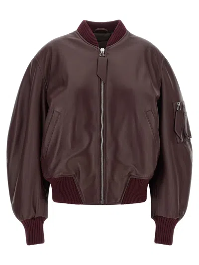 Attico The  'anja' Bomber Jacket In Burgundy