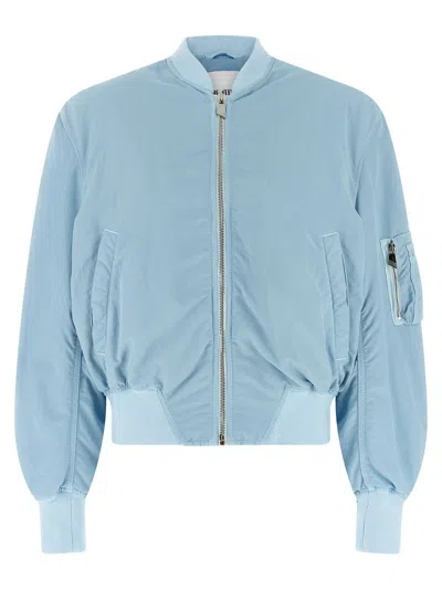Attico The  Anja Bomber Jacket In Light Blue