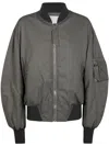 Attico Tech Bomber Jacket In Military Green