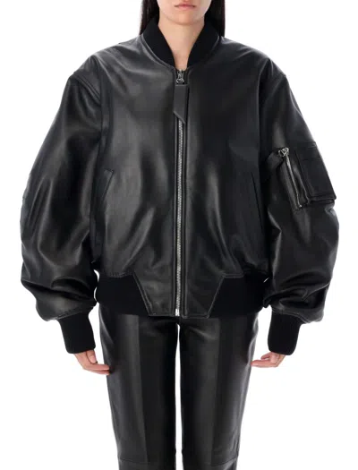 ATTICO THE ATTICO ANJA LEATHER BOMBER JACKET