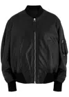 Attico Bomber Jacket With Bishop Sleeves In Black