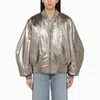 Attico Mirror-like Leather Anja Bomber With Vintage Effect