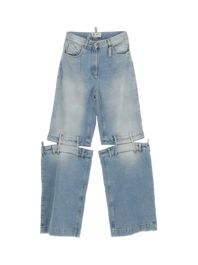 Attico The  Light Jeans With Cut-out In Blue