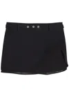 Attico Mini Skirt With A Transparent Mesh Panel In Black