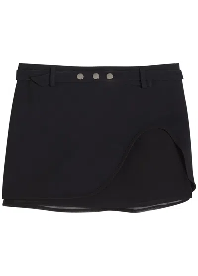 Attico The  Asymmetric Crepe Mini Skirt