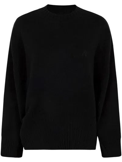 ATTICO THE ATTICO ASYMMETRIC HEM BLACK SWEATER