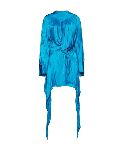 ATTICO THE ATTICO ASYMMETRIC HEM SATIN MINI DRESS