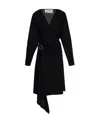 Attico The  Woman Midi Dress Black Size 4 Wool In Black