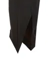 Attico Grey Midi Skirt With Logo Lettering And Handkerchief Hem In Cotton Woman In Gray