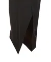 Attico Asymmetric Midi Skirt In Black