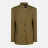 Attico Green Jacket With Asymmetric Closure On The Front In Green