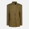Attico Green Jacket With Asymmetric Closure On The Front In Green