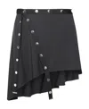 Attico Asymmetrischer Minirock Aus Stretch-jersey In Black