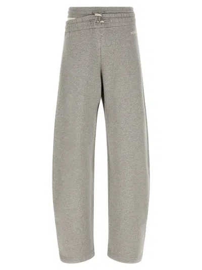 Attico Grey Relaxed Drawstring Pants In Gray