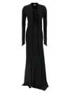 Attico Asymmetrical V-neck Dress With Flared Train In Black