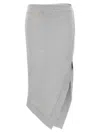 Attico Grey Asymmetric Mini Skirt In Gray