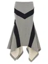 Attico Asymmetrical Maxi Skirt In Gray