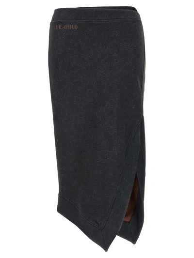 ATTICO THE ATTICO ASYMMETRICAL MIDI SKIRT