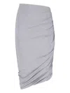 Attico The  Asymmetrical Midi Skirt With Draped Details In Gray
