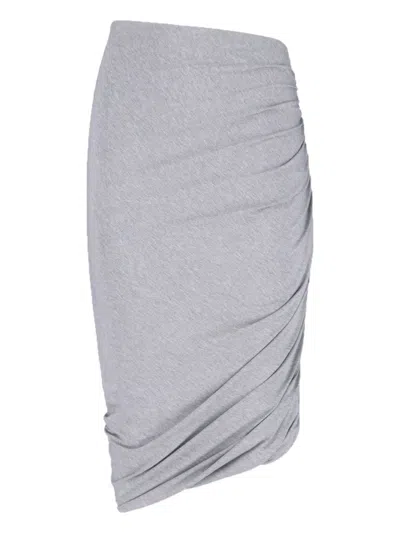 Attico The  Asymmetrical Midi Skirt With Draped Details