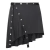 Attico Asymmetrischer Minirock Aus Stretch-jersey In Black