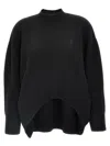 Attico Uneven Knit Sweater Dropped Shoulders In Black