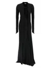 Attico Asymmetrical V-neck Dress With Flared Train In Black