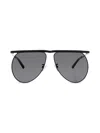 Attico Mina Sunglasses Curved Tips In Black/ Black/ Grey
