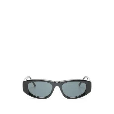 Attico The  80c1sun Oval Acetate Frame Sunglasses In Black