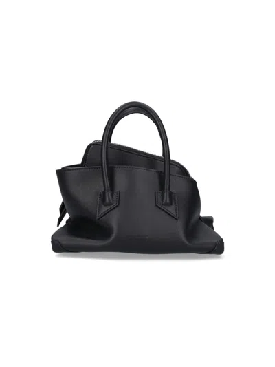 Attico The  -inspired Mini Calf Leather Crossbody Bag In Black