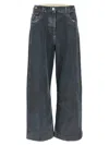 Attico Loose Fit Denim Trousers In Blue