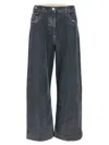 Attico Baggy Leg Cotton Denim Jeans In Black