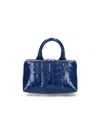 Attico Friday Crocodile-effect Top-handle Mini Bag In Blue