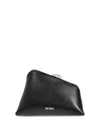 Attico Asymmetric Clutch Bag In Black