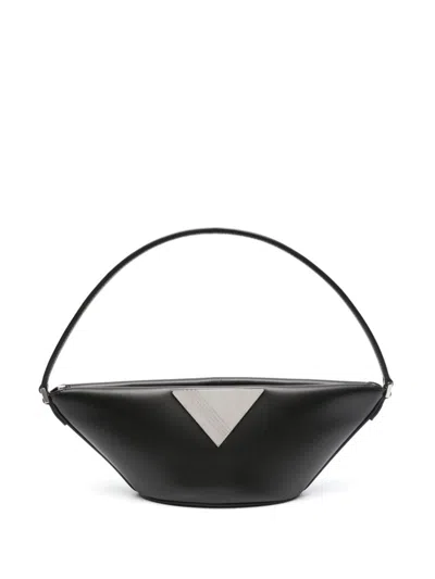 Attico The  Piccola Leather Shoulder Bag - Runway In Black